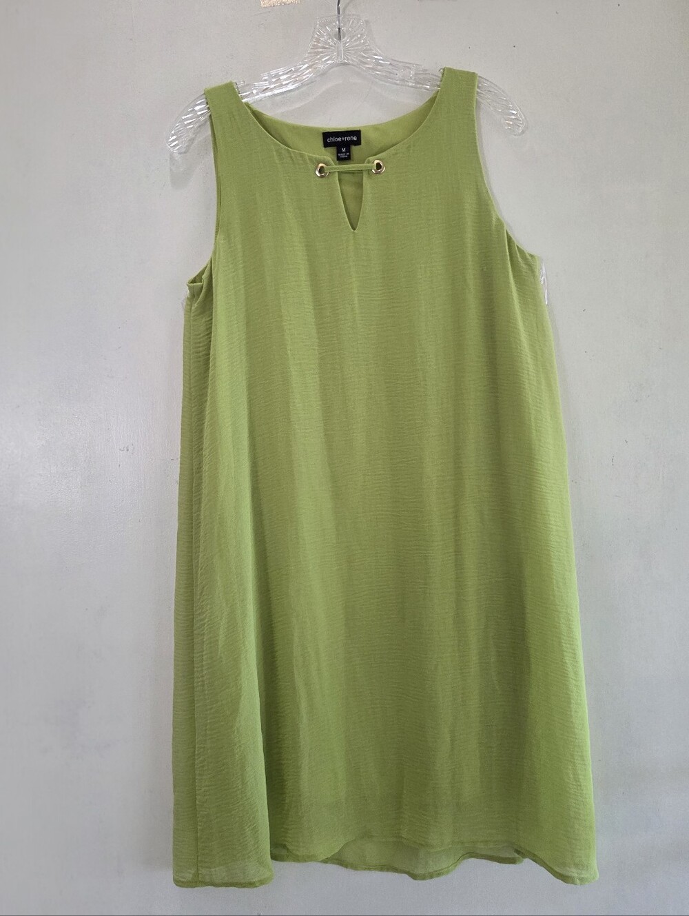 🌺 Chloe + Rene Lime Green Spring Summer Medium EUC Sundress
